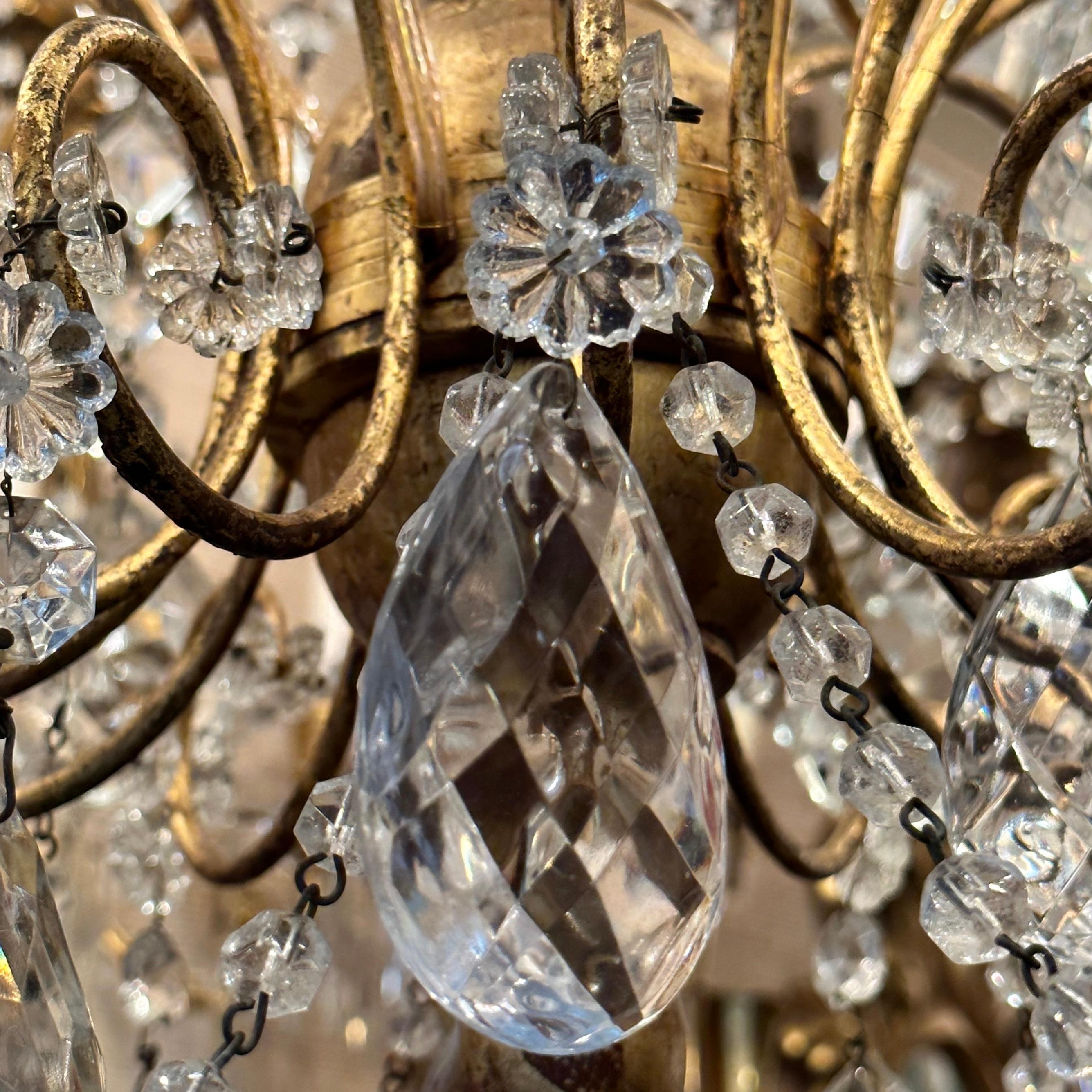 Grand lustre ancien en cristal italien en vente 6