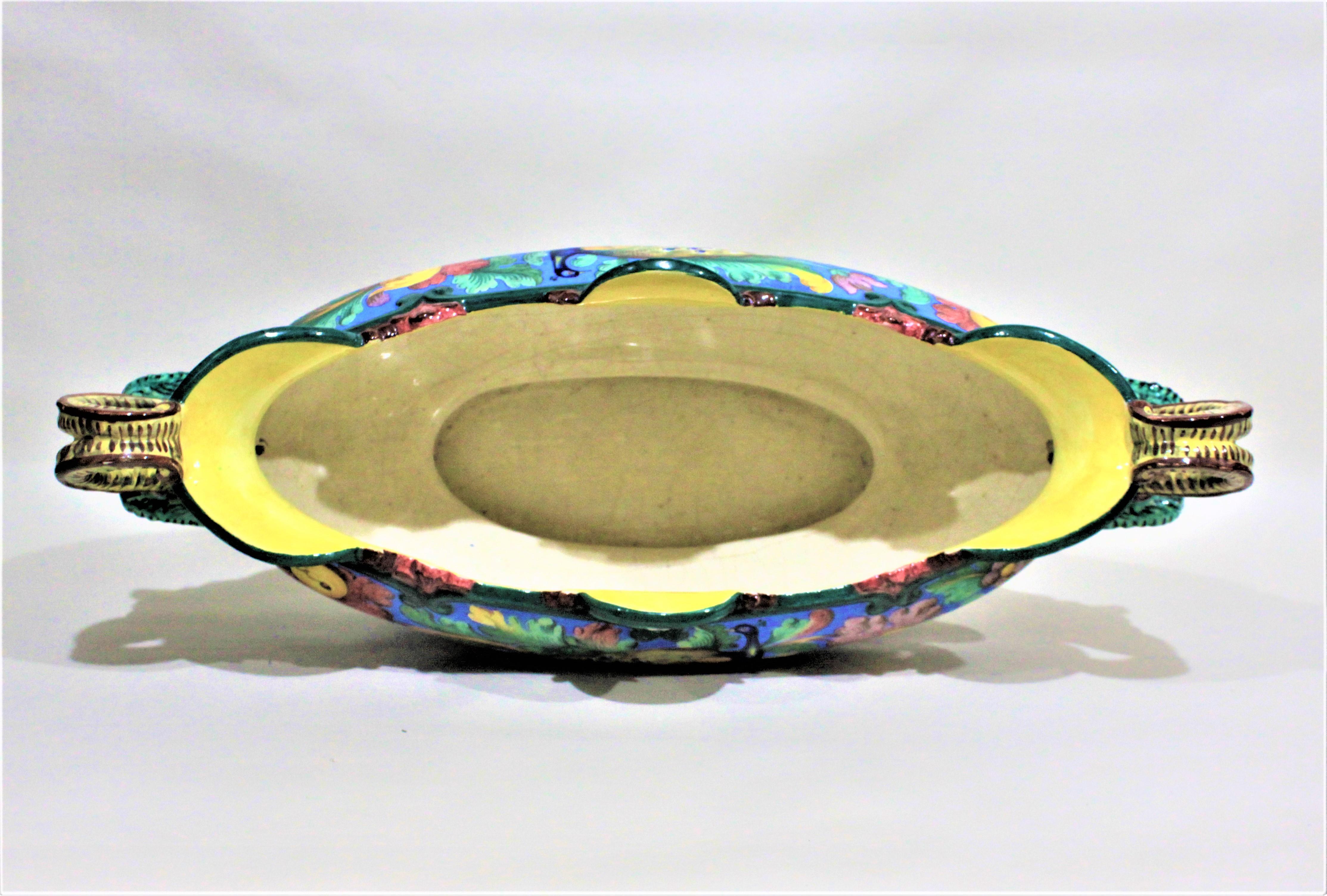 Majolica Large Antique Italian Faience Centrepiece Bowl For Sale