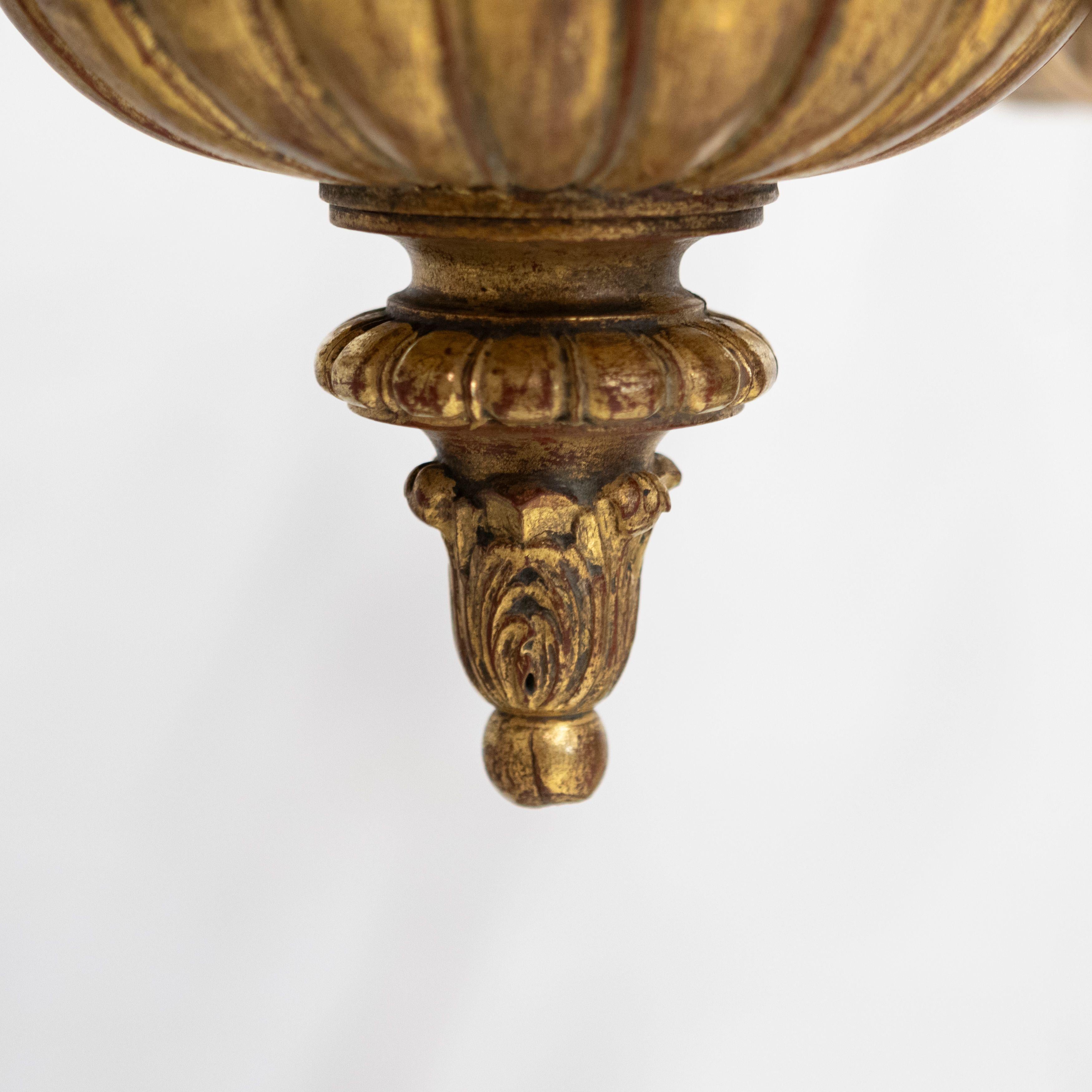 Große antike italienische Giltwood 19. Jahrhundert 8 Arm Kronleuchter im Zustand „Gut“ im Angebot in Ware, GB