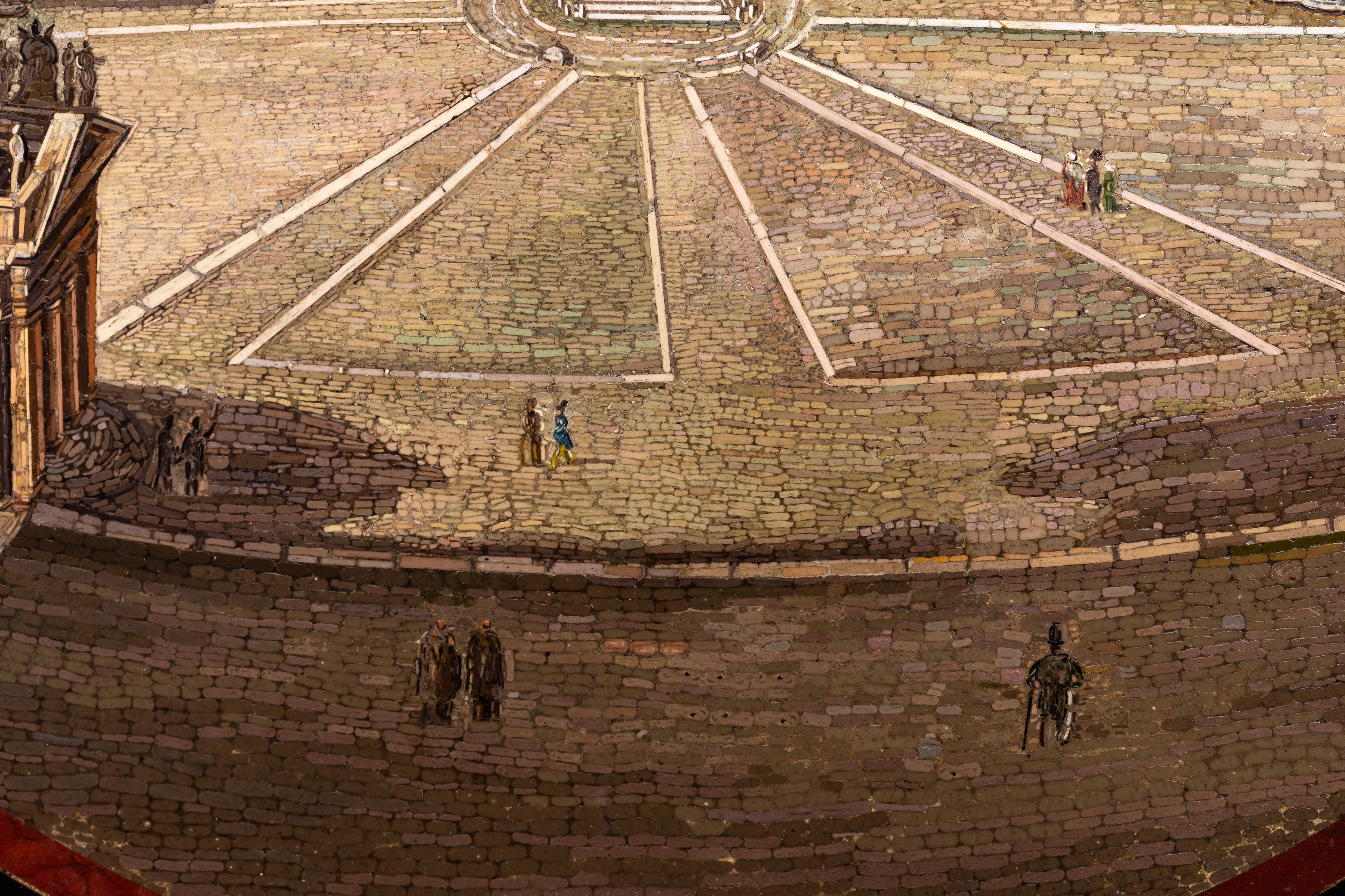 Grande placca antica in micro-mosaico italiano di Piazza San Pietro, Roma, metà '800 in vendita 3