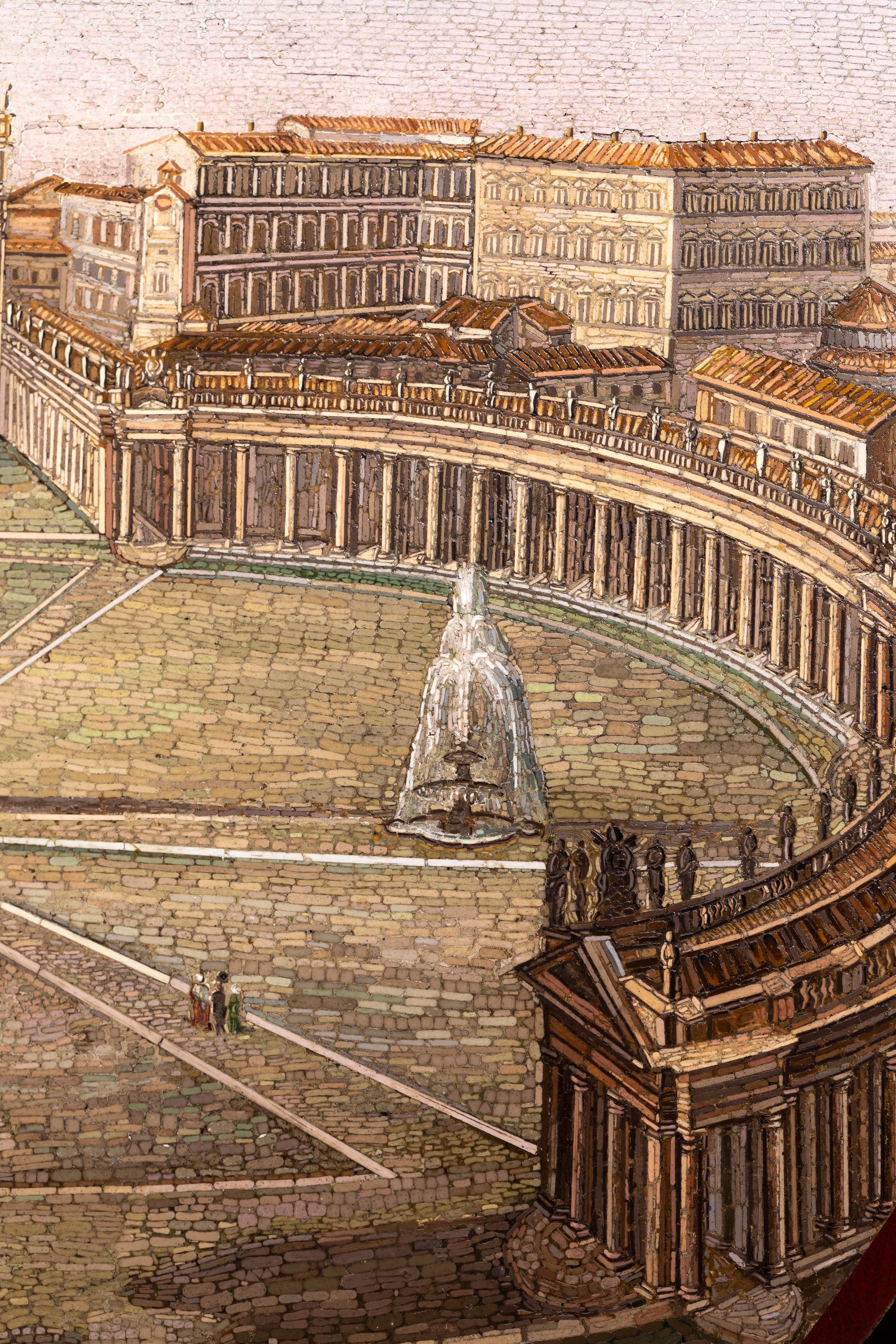 Grande placca antica in micro-mosaico italiano di Piazza San Pietro, Roma, metà '800 in vendita 4
