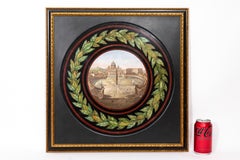 Large Antique Italian Micro Mosaic plaque of St. Peters Square, Rome mid 1800's