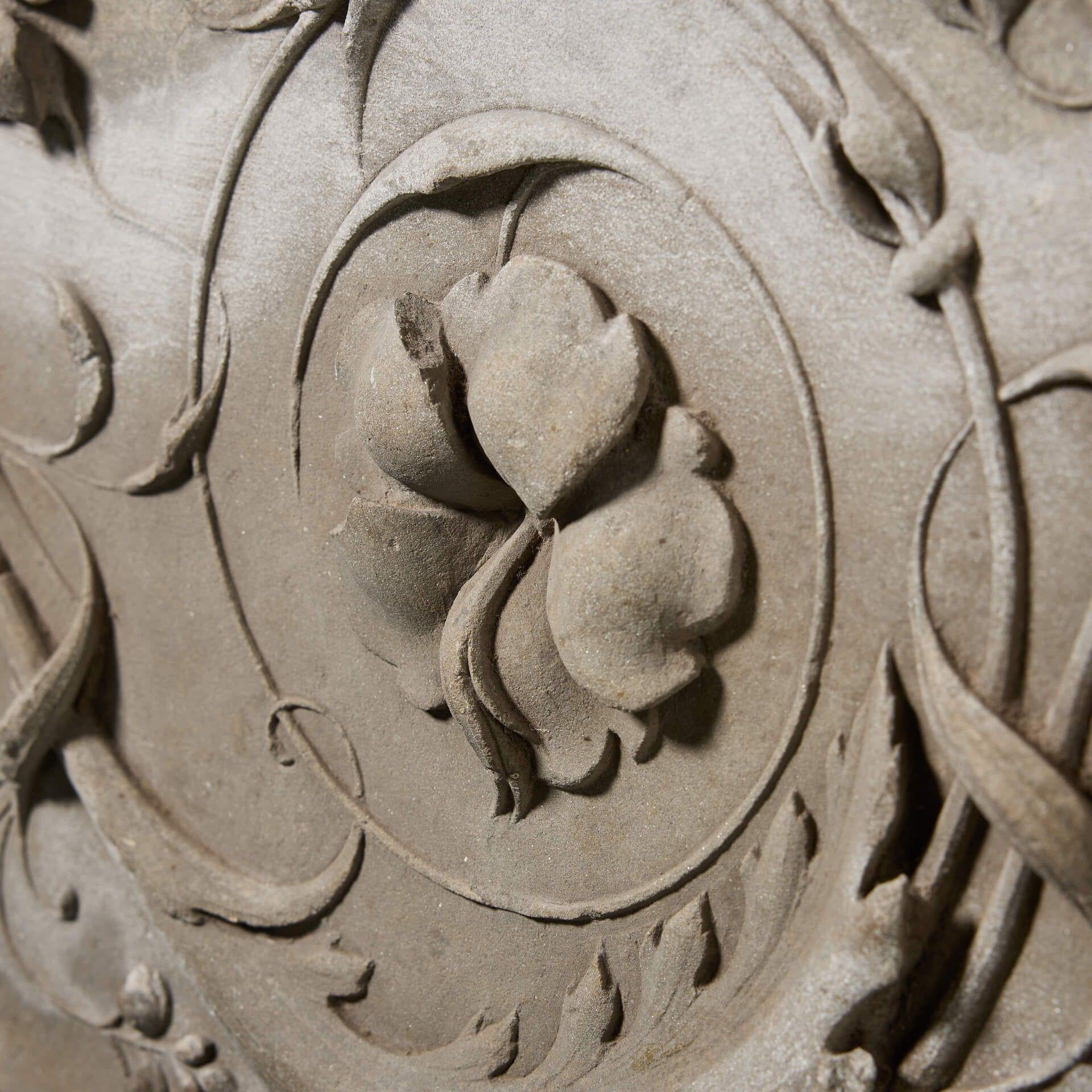 Large Antique Italian Renaissance Style Stone Frieze For Sale 2