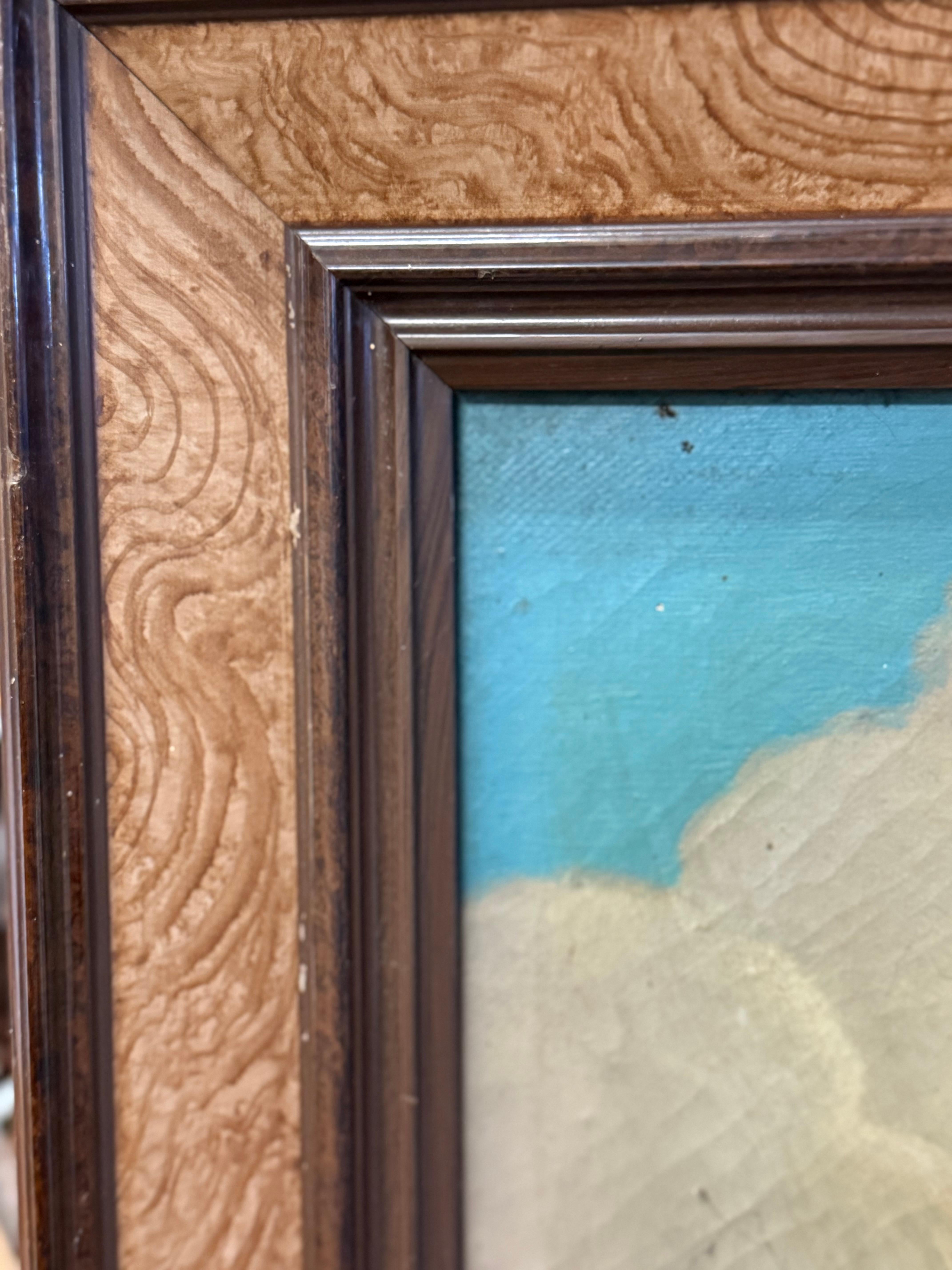 Gran cuadro antiguo al óleo sobre lienzo de la escuela italiana Aparición de María a James en venta 9