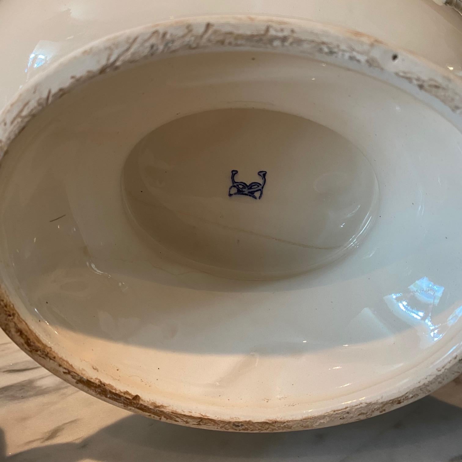 Large Antique Italian White Porcelain Cornucopia Fruit Bowl Centerpiece For Sale 5