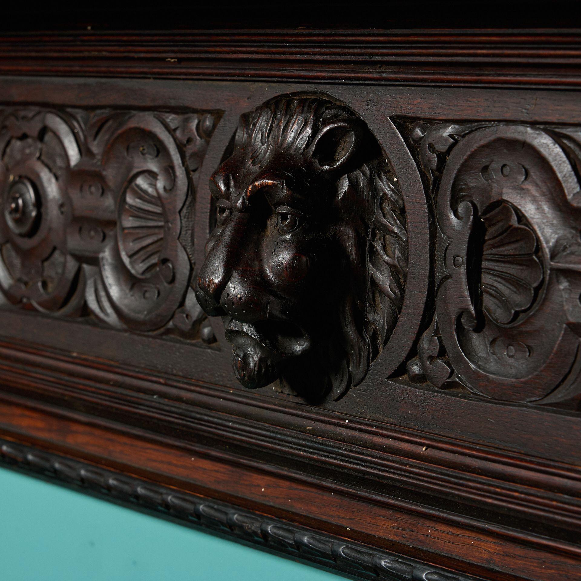 English Large Antique Jacobean Dark Oak Fireplace For Sale