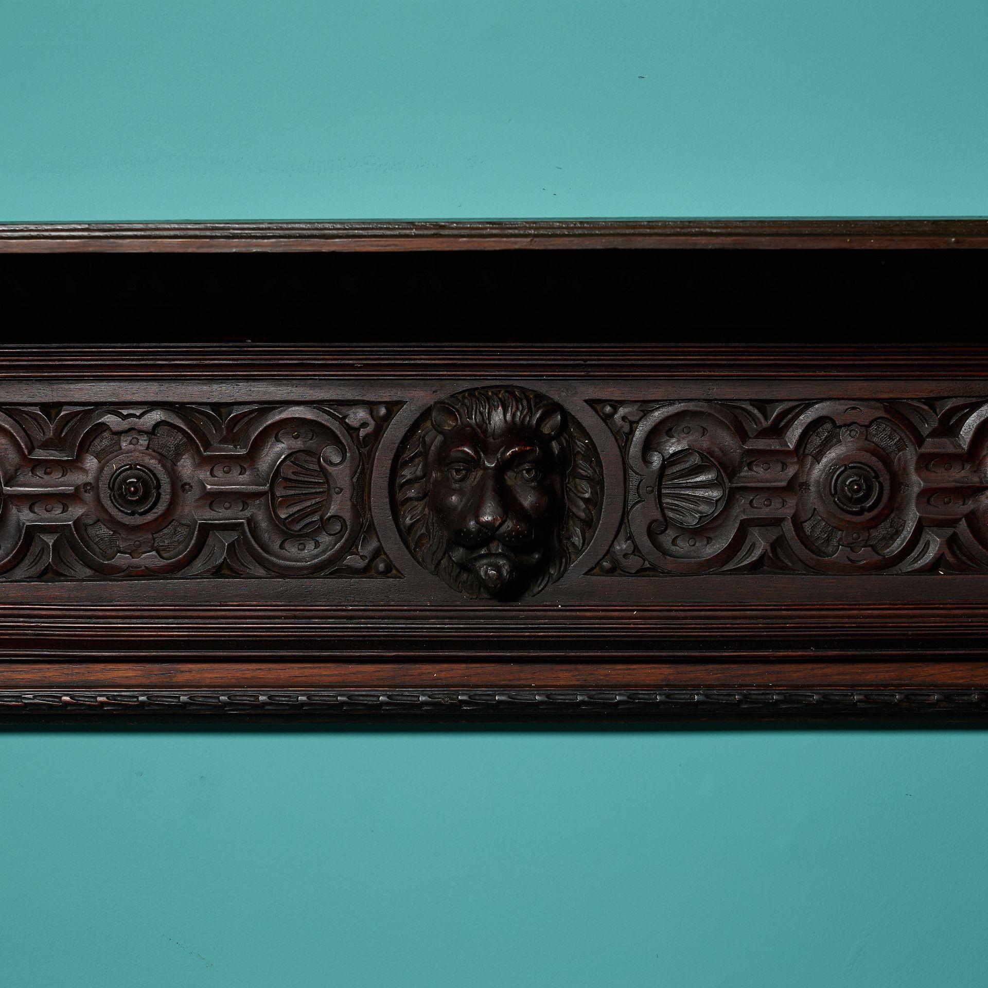 19th Century Large Antique Jacobean Dark Oak Fireplace For Sale