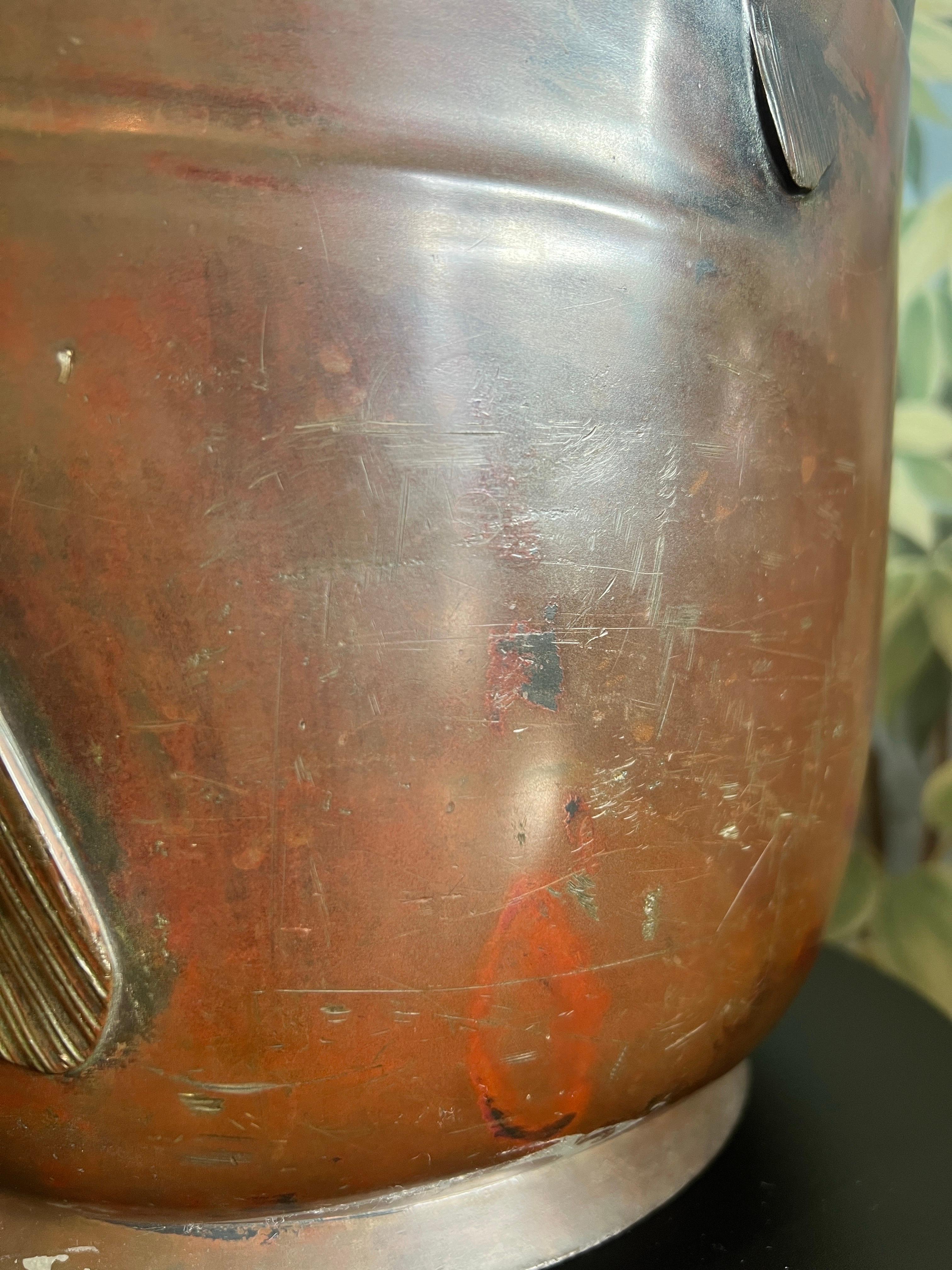 Large Antique Japanese Bronze Vase with Raised Carp - L. 19th Century - Signed in vendita 4