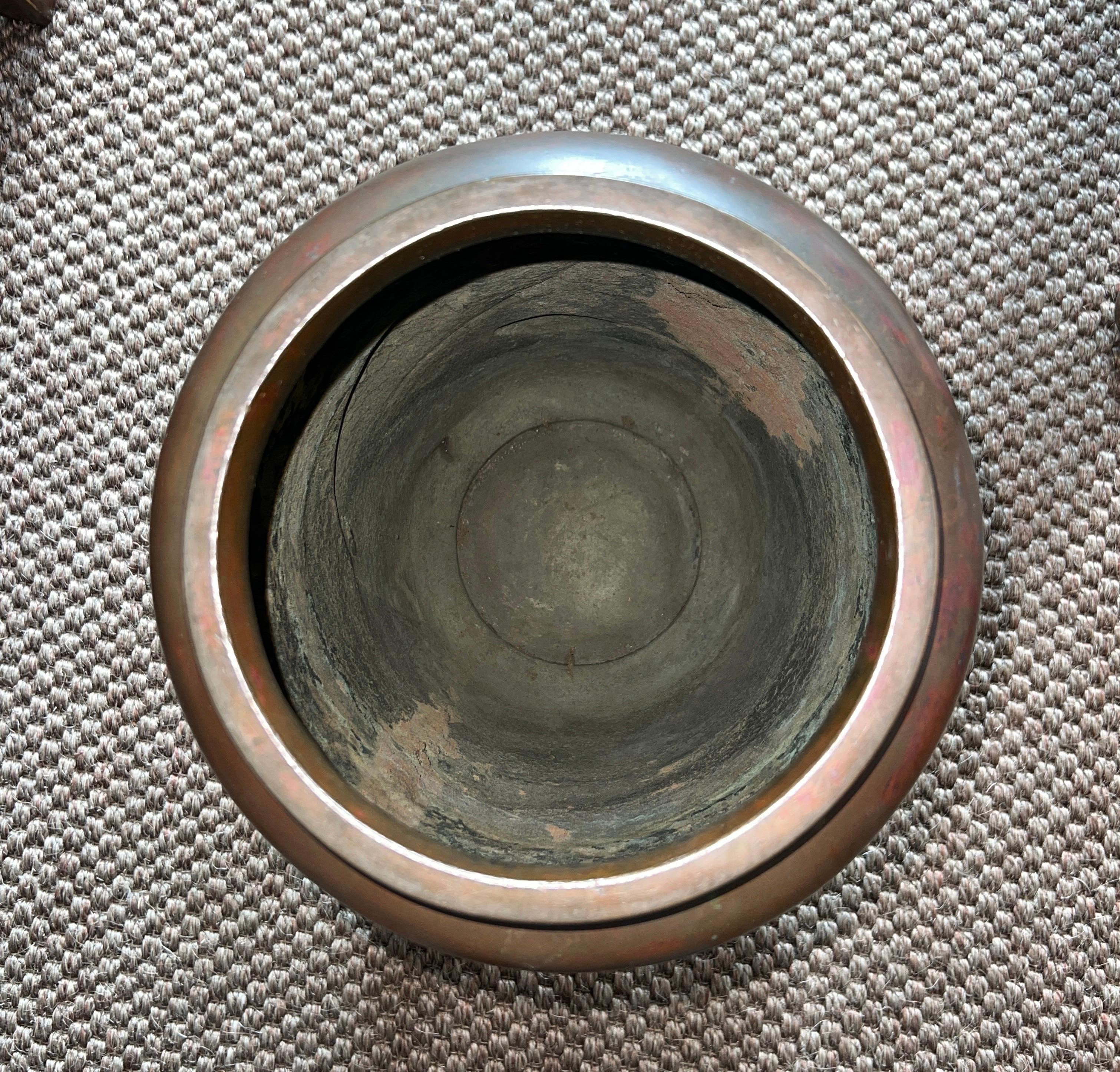 Large Antique Japanese Bronze Vase with Raised Carp - L. 19th Century - Signed in vendita 12