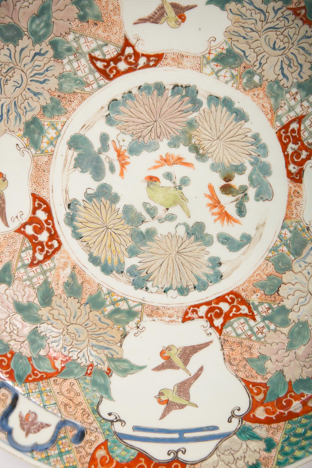 Large Antique Japanese Charger Hand-Painted circa 1885 5