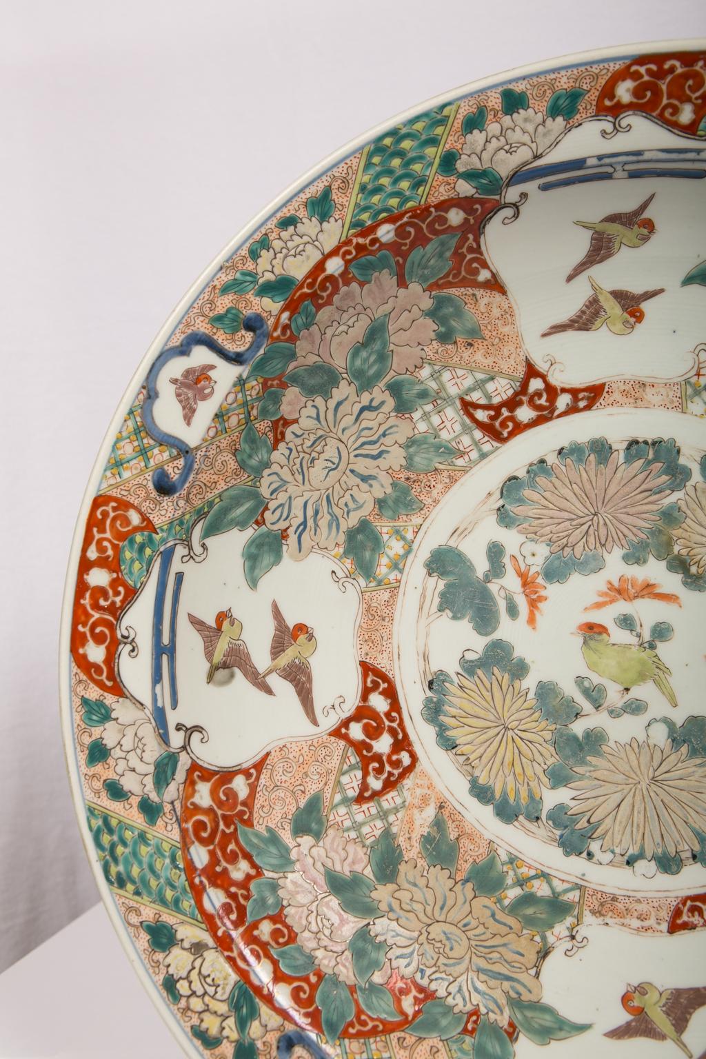 Large Antique Japanese Charger Hand-Painted circa 1885 7
