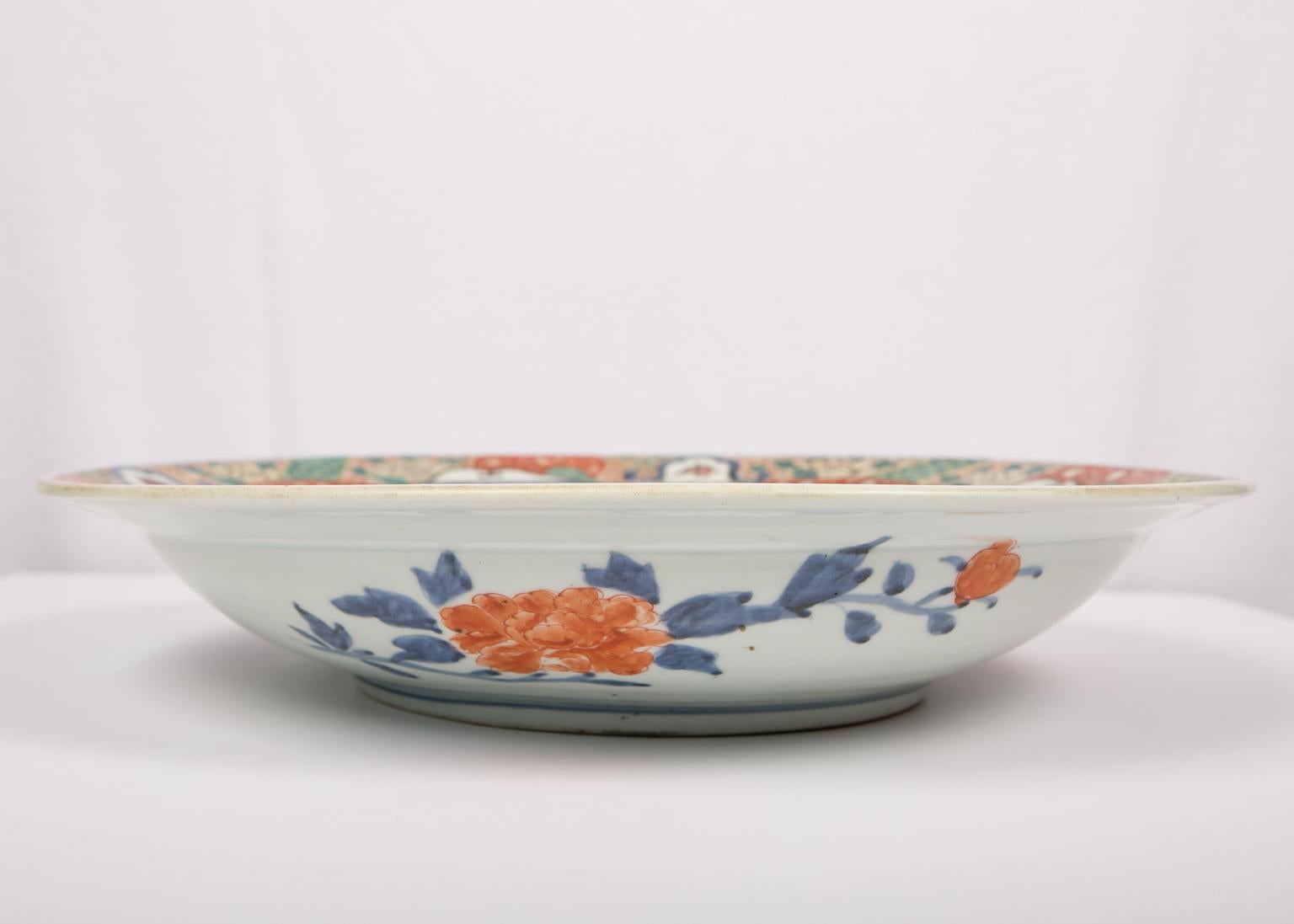 Porcelain Large Antique Japanese Charger Hand-Painted circa 1885