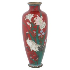 Große antike japanische Cloisonné-Emaille-Vase