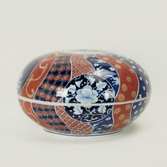 Grand bol à couvercle en porcelaine Imari Porcelain d'exportation japonaise ancienne