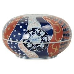 Grand bol à couvercle en porcelaine Imari Porcelain d'exportation japonaise ancienne