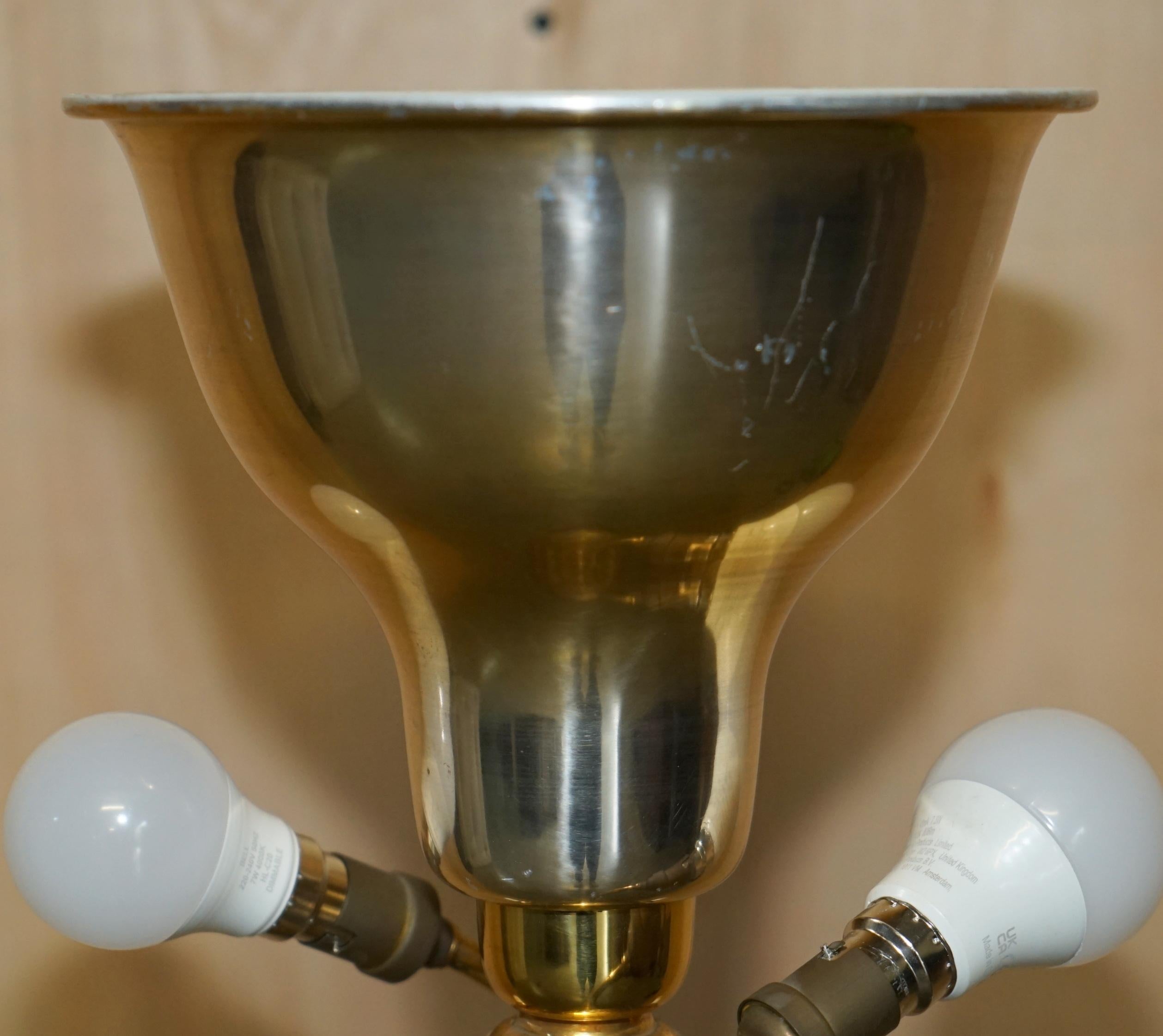 Japonisme Grand portail japonais ancien PRINting SCROLL LAMP SOLID MARBLE BASe en vente