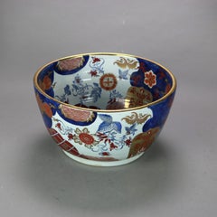 Large Antique Japanese Imari Floral Decorated & Gilt Porcelain Bowl C1890