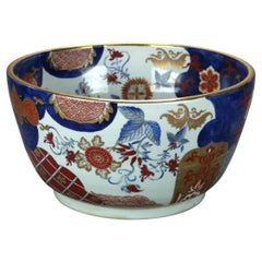 Large Antique Japanese Imari Floral Decorated & Gilt Porcelain Bowl C1890