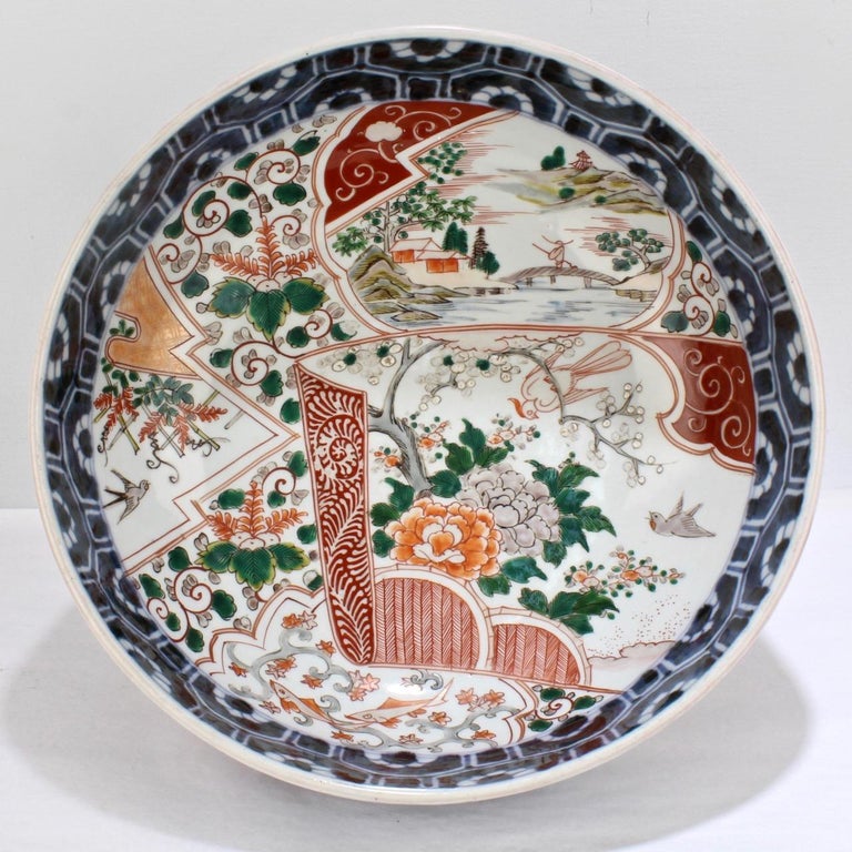 Large Antique Japanese Imari Porcelain Punch Bowl at 1stDibs antique