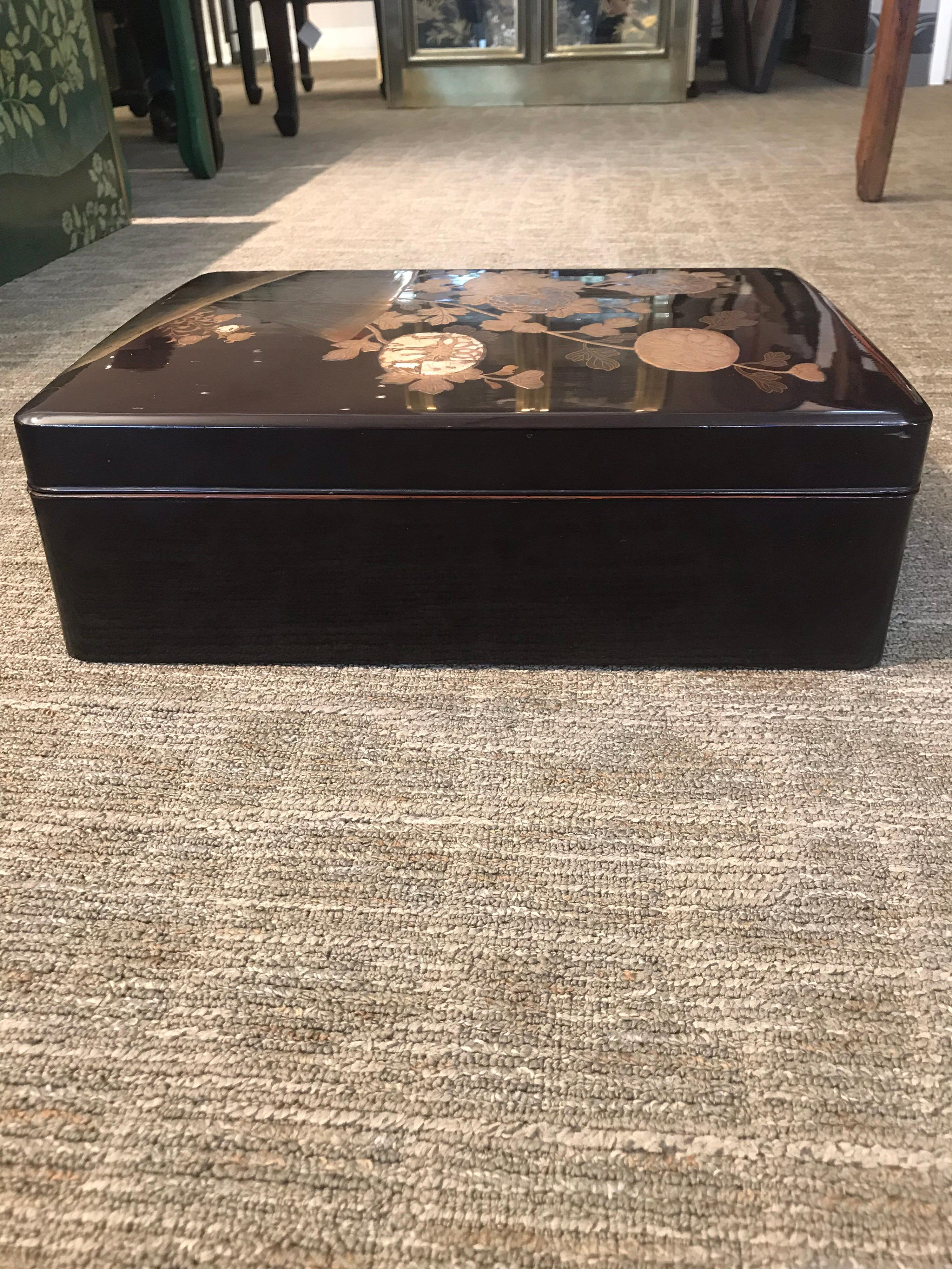 Large Antique Japanese Lacquer Box 9