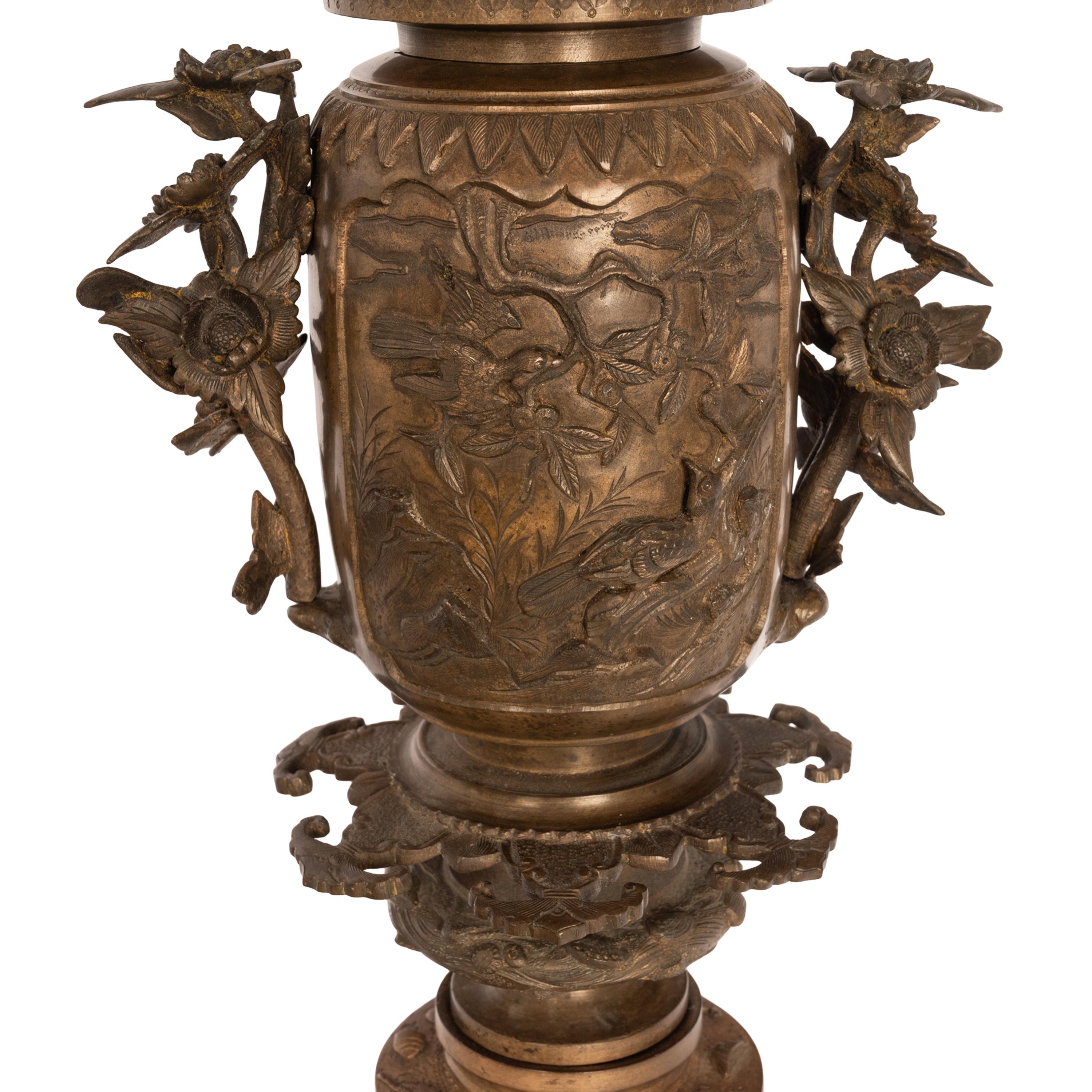 Large Antique Japanese Meiji Bronze Koro Censer insense Burner Urn Eagle & Snake 10
