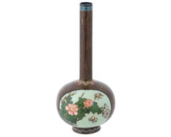 Large Antique Japanese Meiji Cloisonne Enamel Vase