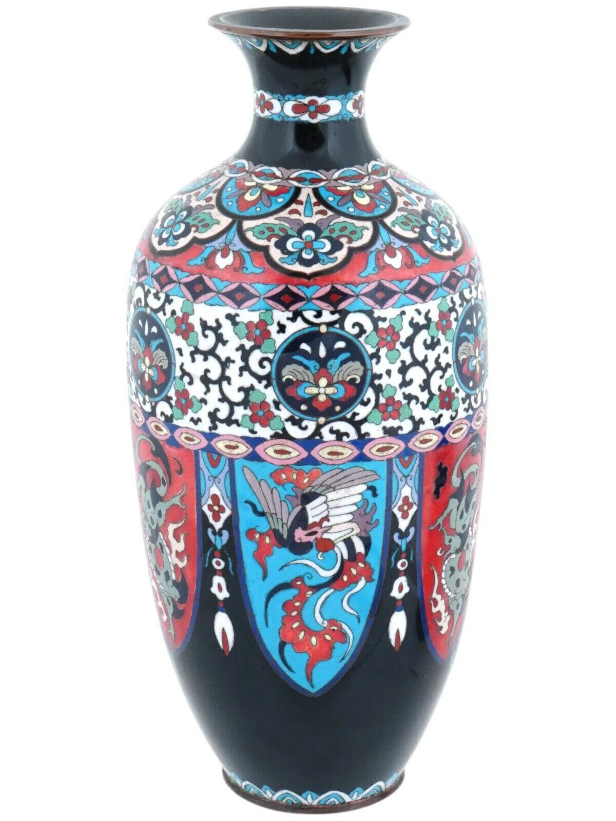 Gran jarrón antiguo japonés Meiji de esmalte cloisonné Japonés en venta