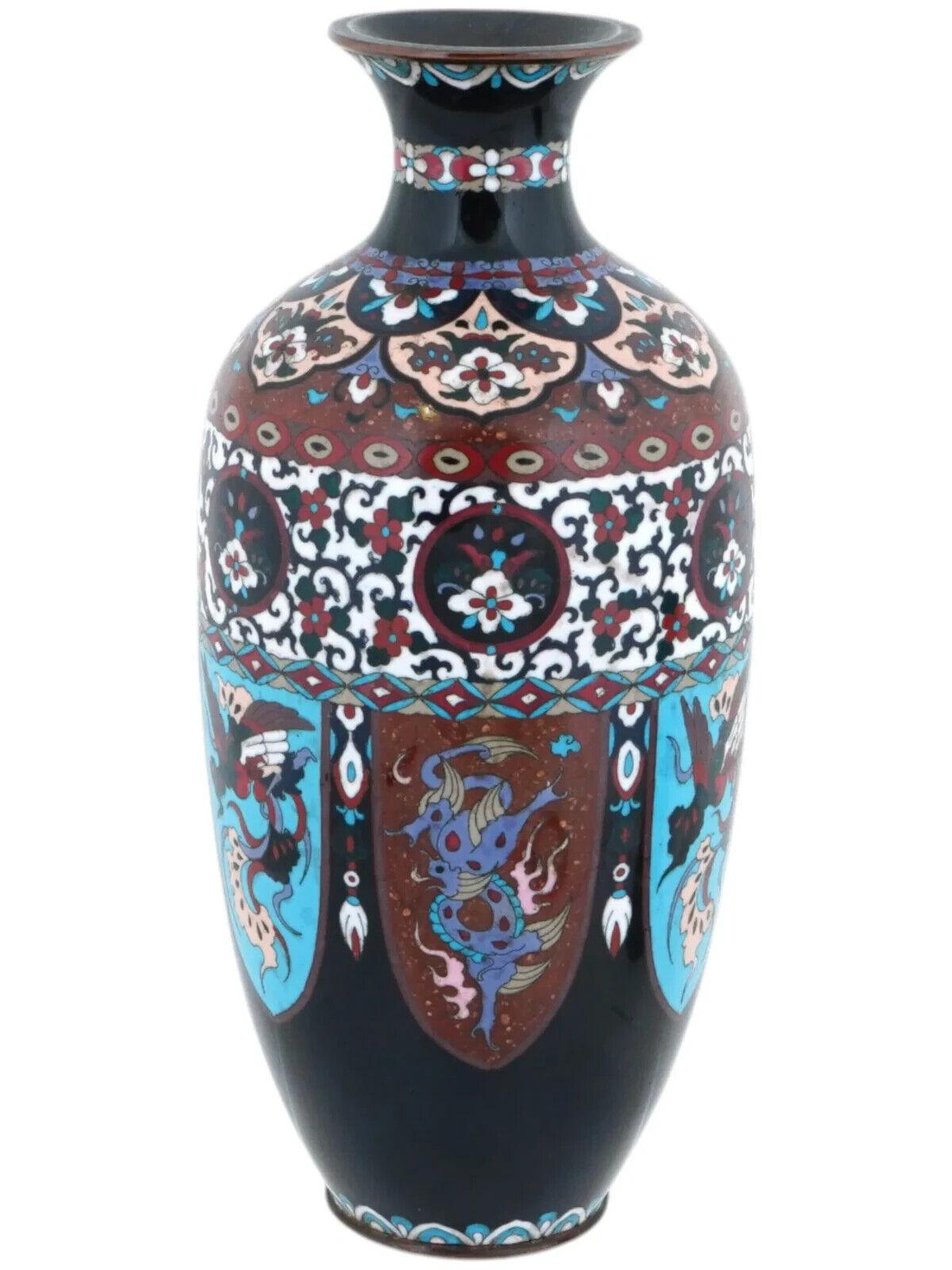 Gran jarrón antiguo japonés Meiji de esmalte cloisonné Japonés en venta