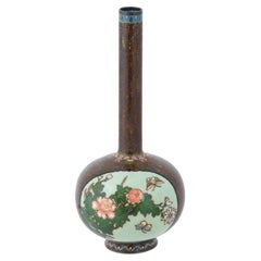 Große antike japanische Meiji-Cloisonné-Emaille-Vase