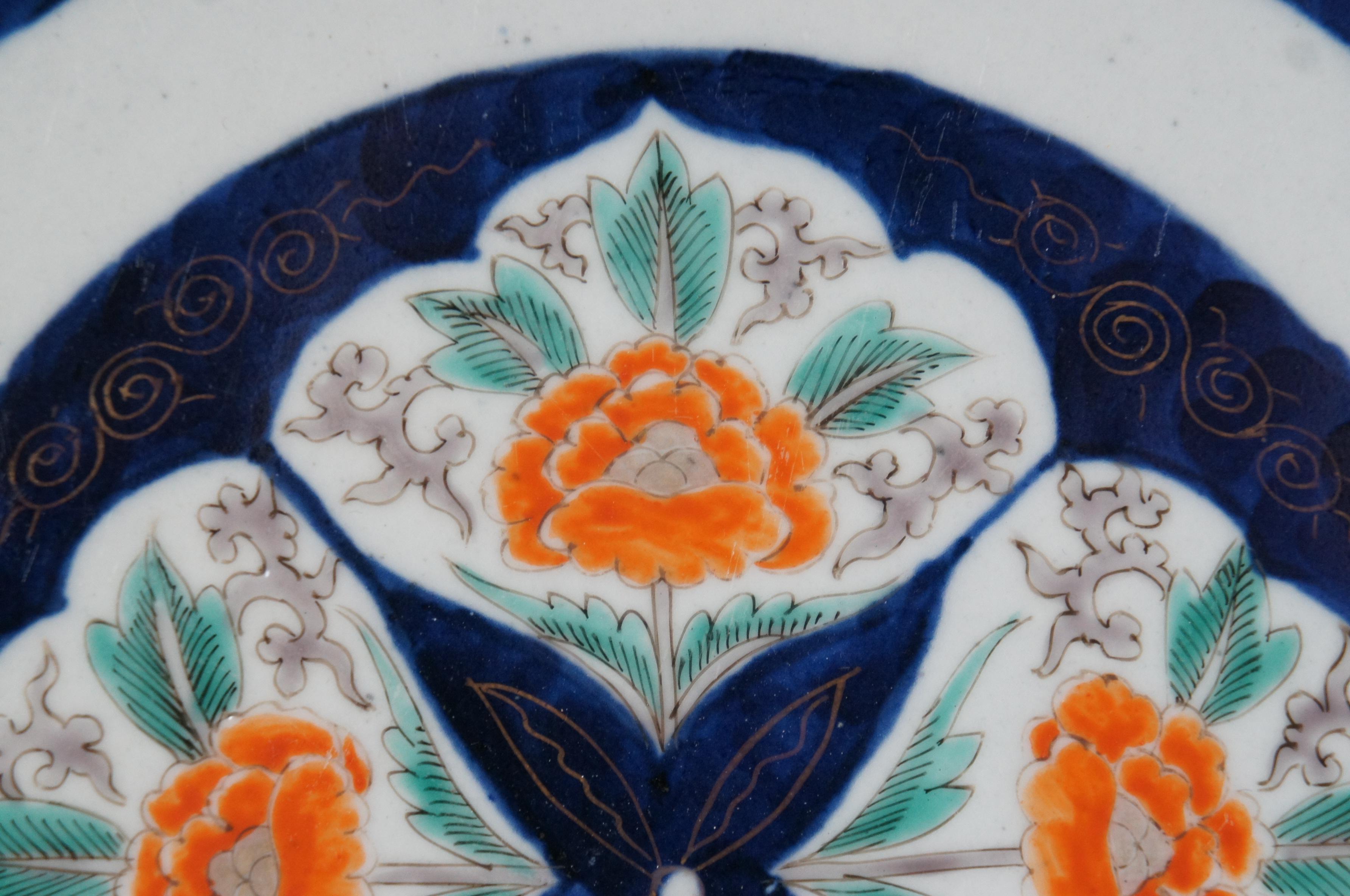 Grand plat de service en porcelaine japonaise Meiji Imari Floral 22