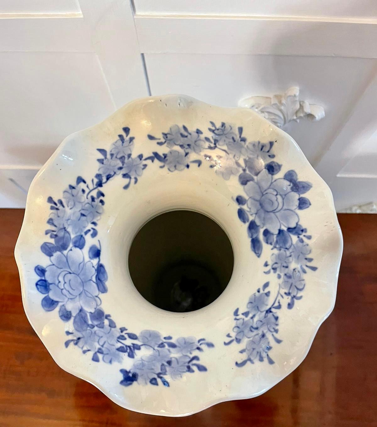 Large Antique Japanese Quality Blue and White Imari Vase at 1stDibs