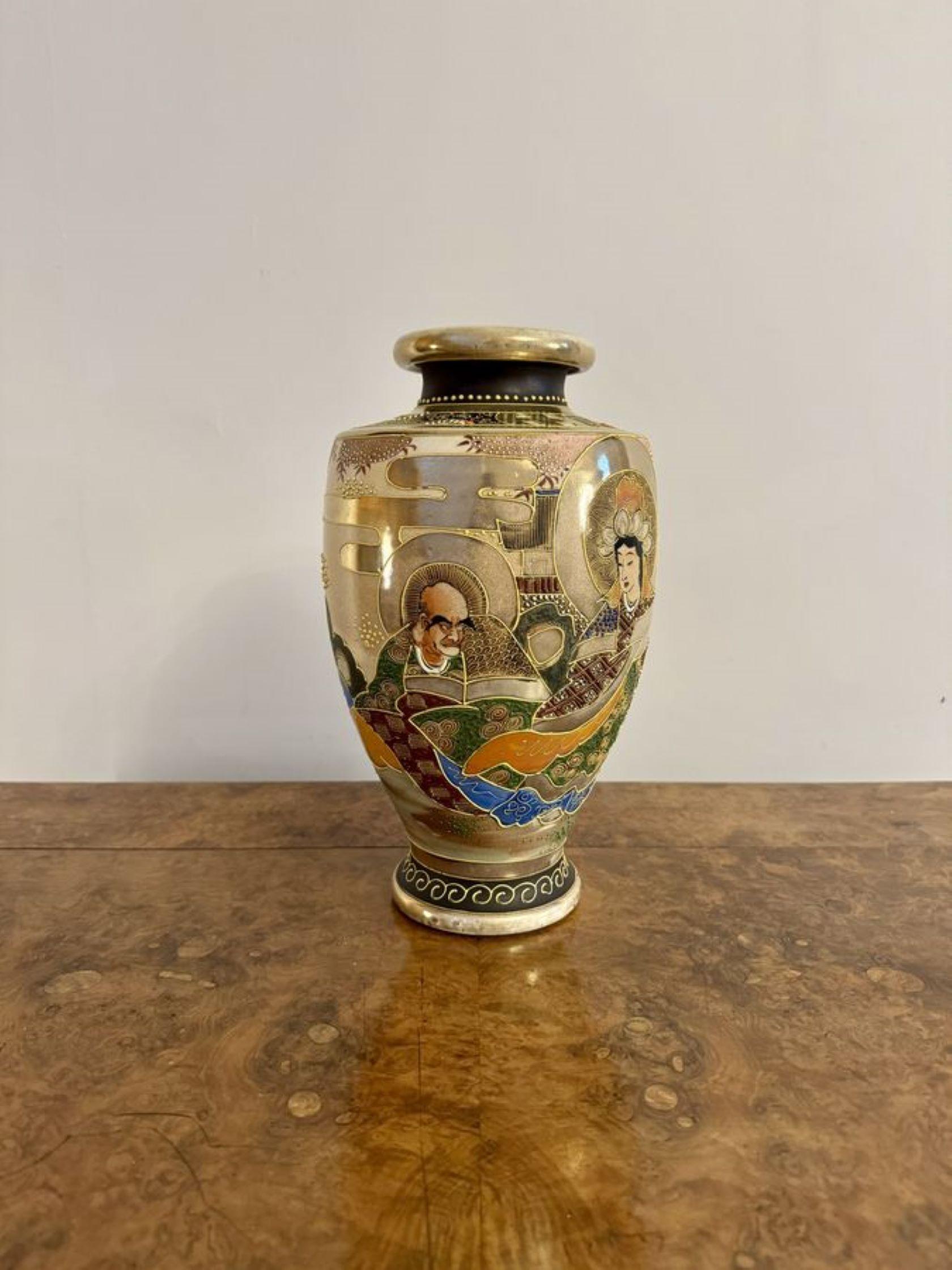 Gran jarrón satsuma japonés antiguo en Bueno estado para la venta en Ipswich, GB