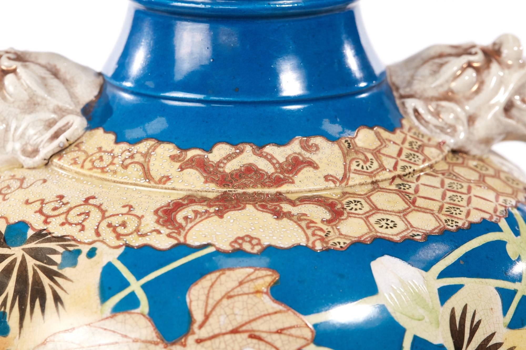 Victorian Large Antique Japanese Satsuma Vase