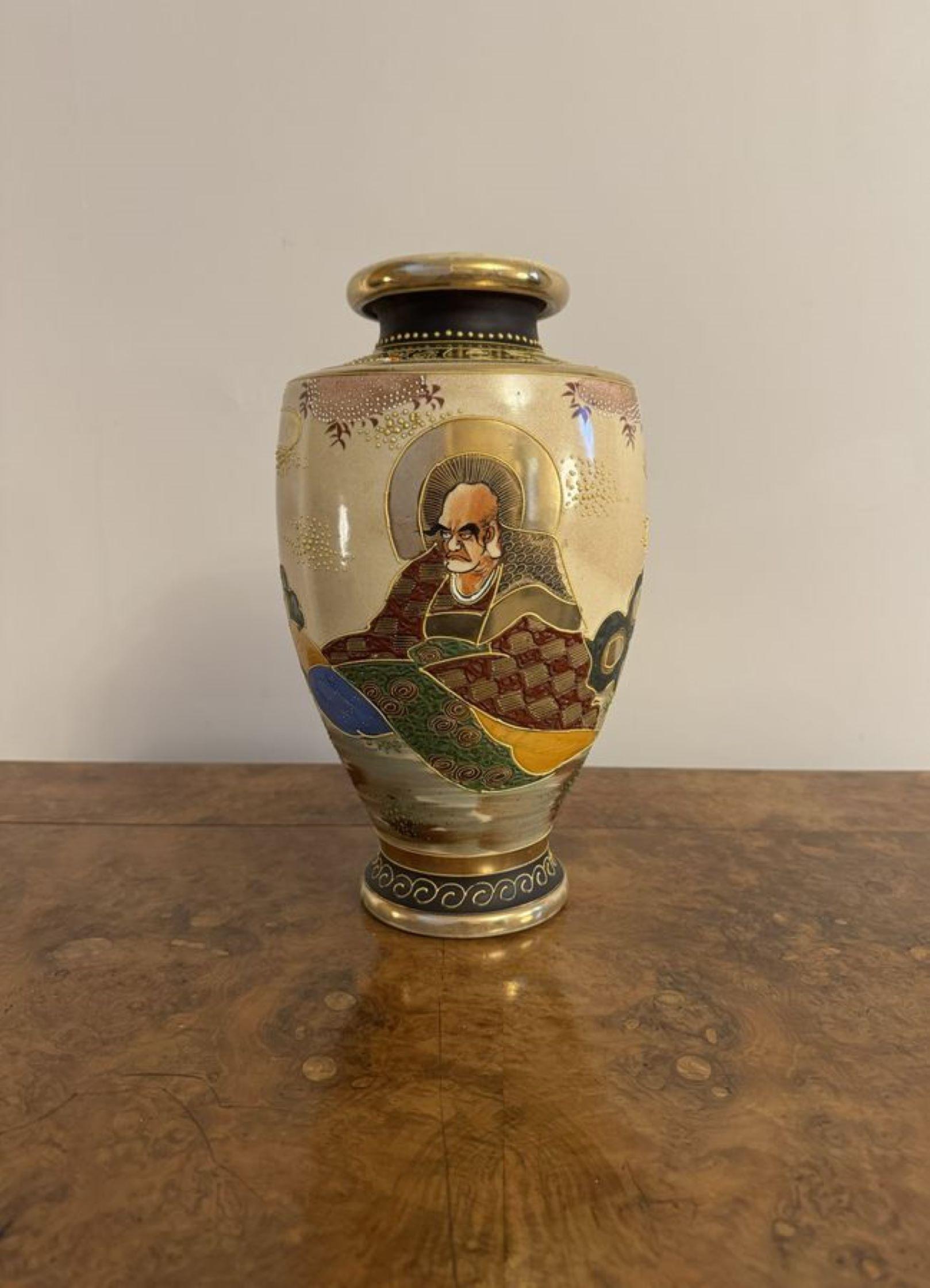 Gran jarrón satsuma japonés antiguo en venta 1