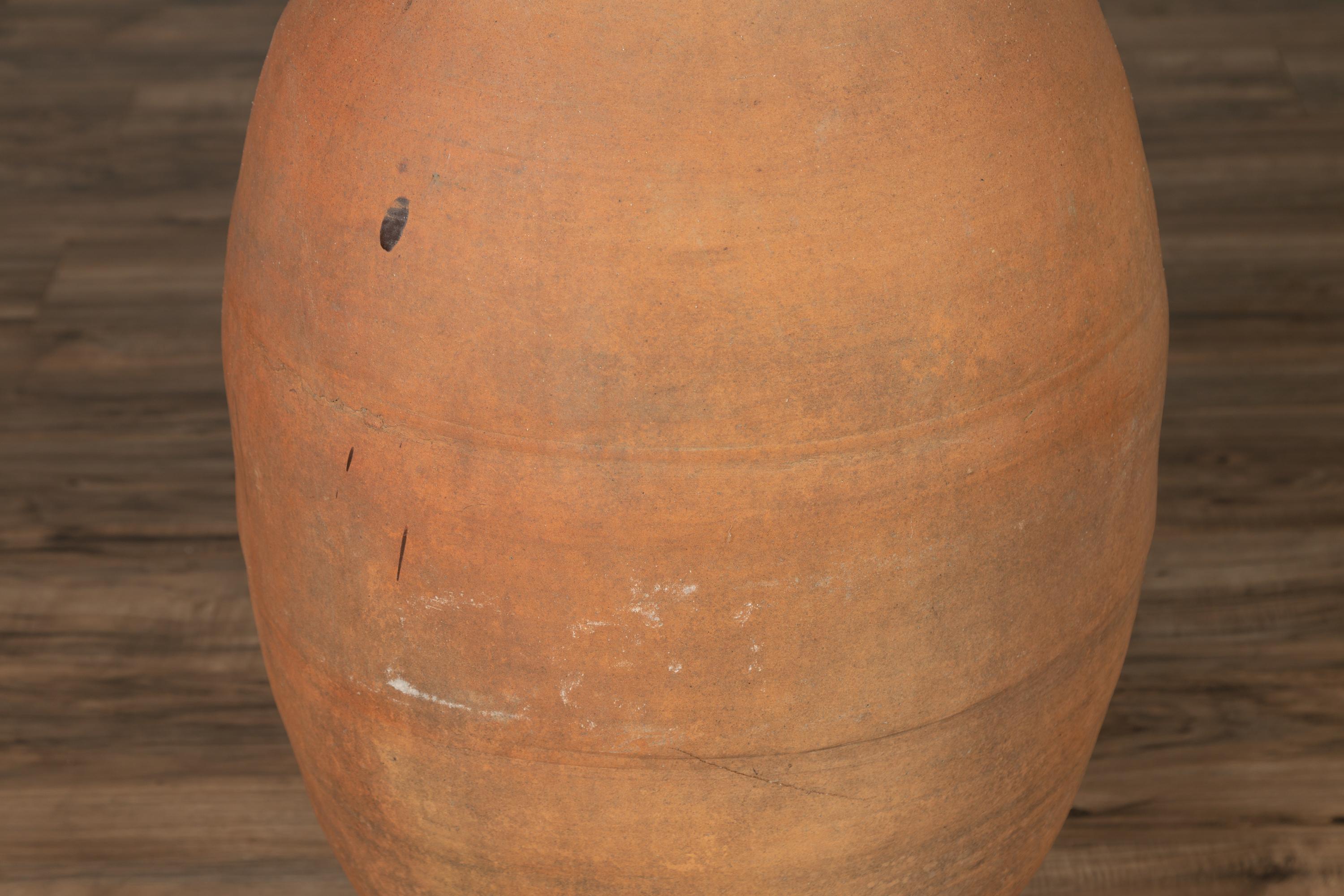 Large Antique Japanese Shigaraki Stoneware Grain Storage Urn, circa 1900 1