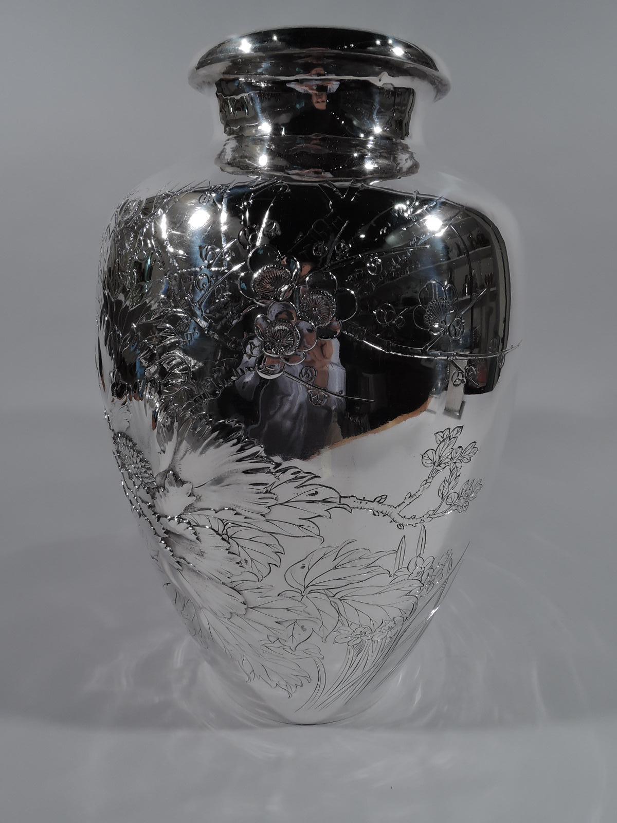 silver antique vase