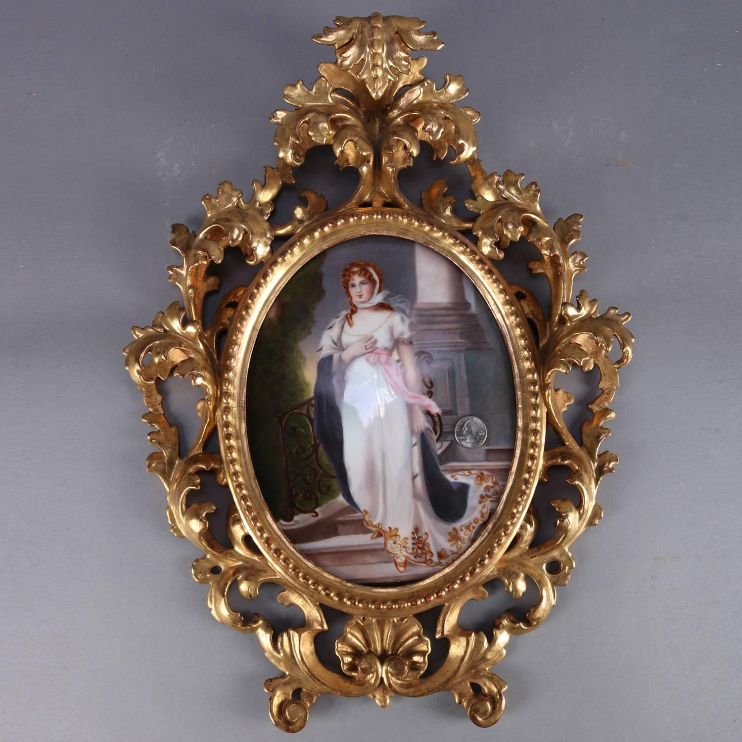 Large Antique KPM School Porcelain Portrait Plaque of Queen Louise, circa 1890 4
