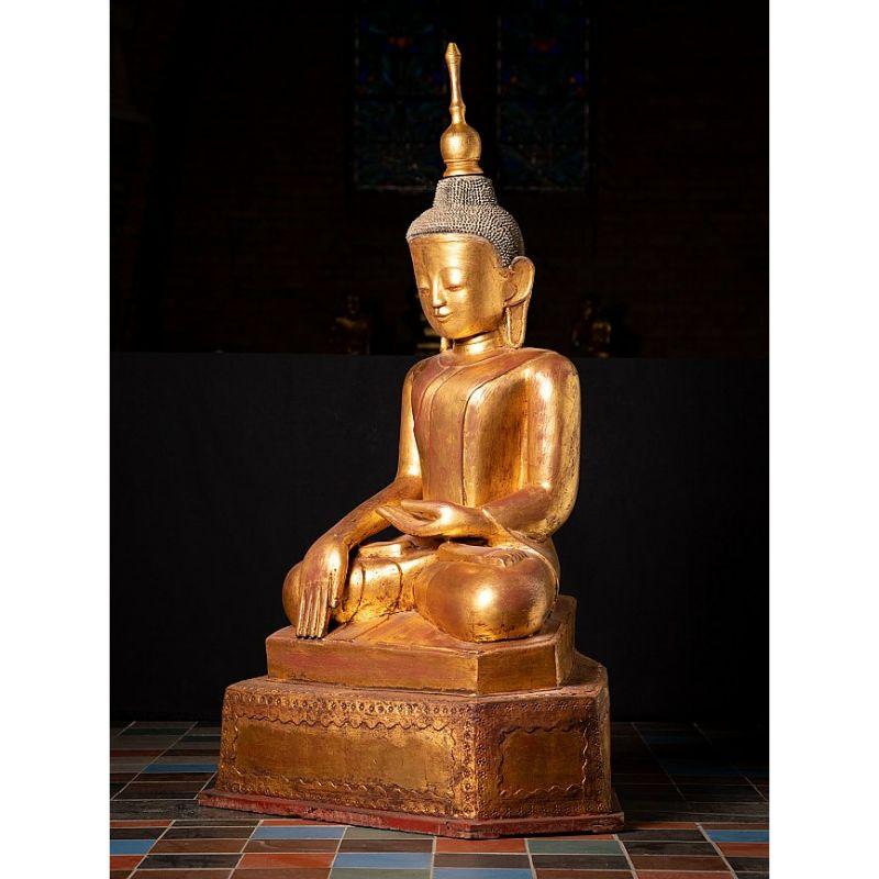 Burmese Large Antique Lacquerware Buddha Statue from Burma Original Buddhas