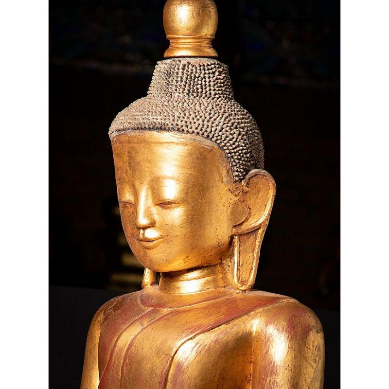 20th Century Large Antique Lacquerware Buddha Statue from Burma Original Buddhas