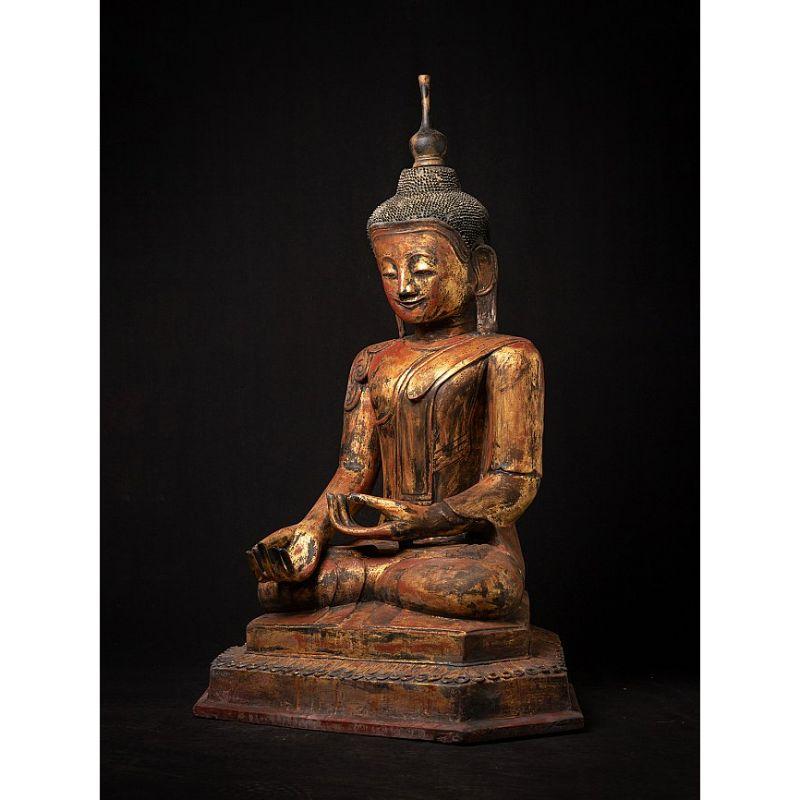 20th Century Large Antique Lacquerware Burmese Buddha from Burma For Sale