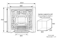 Large Antique Late Victorian Cast Iron and Tiled Grate