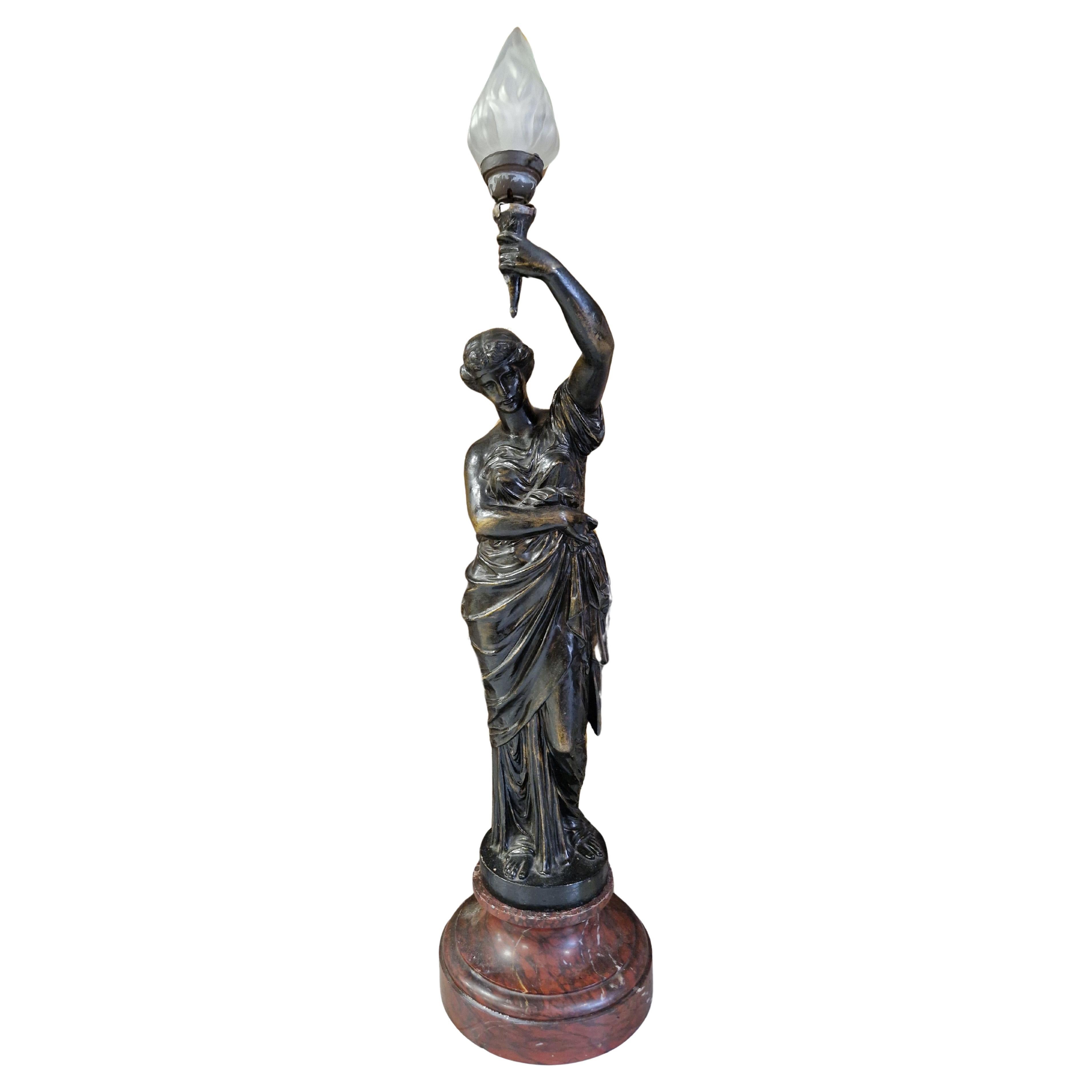 Lámpara de mesa antigua Liberty grande