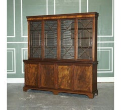 Large Antique Library Bookcase Display Cabinet with Adjustable Shelves