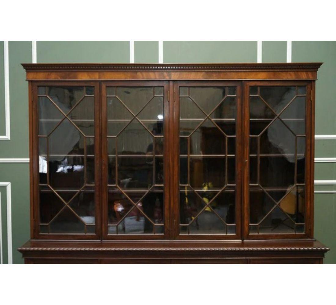 Victorian Large Antique Library Bookcase Display Cabinet with Adjustable Shelves