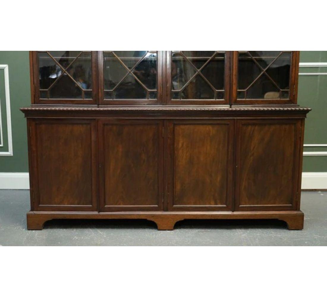 Hand-Crafted Large Antique Library Bookcase Display Cabinet with Adjustable Shelves