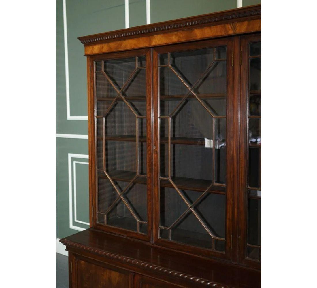 20th Century Large Antique Library Bookcase Display Cabinet with Adjustable Shelves