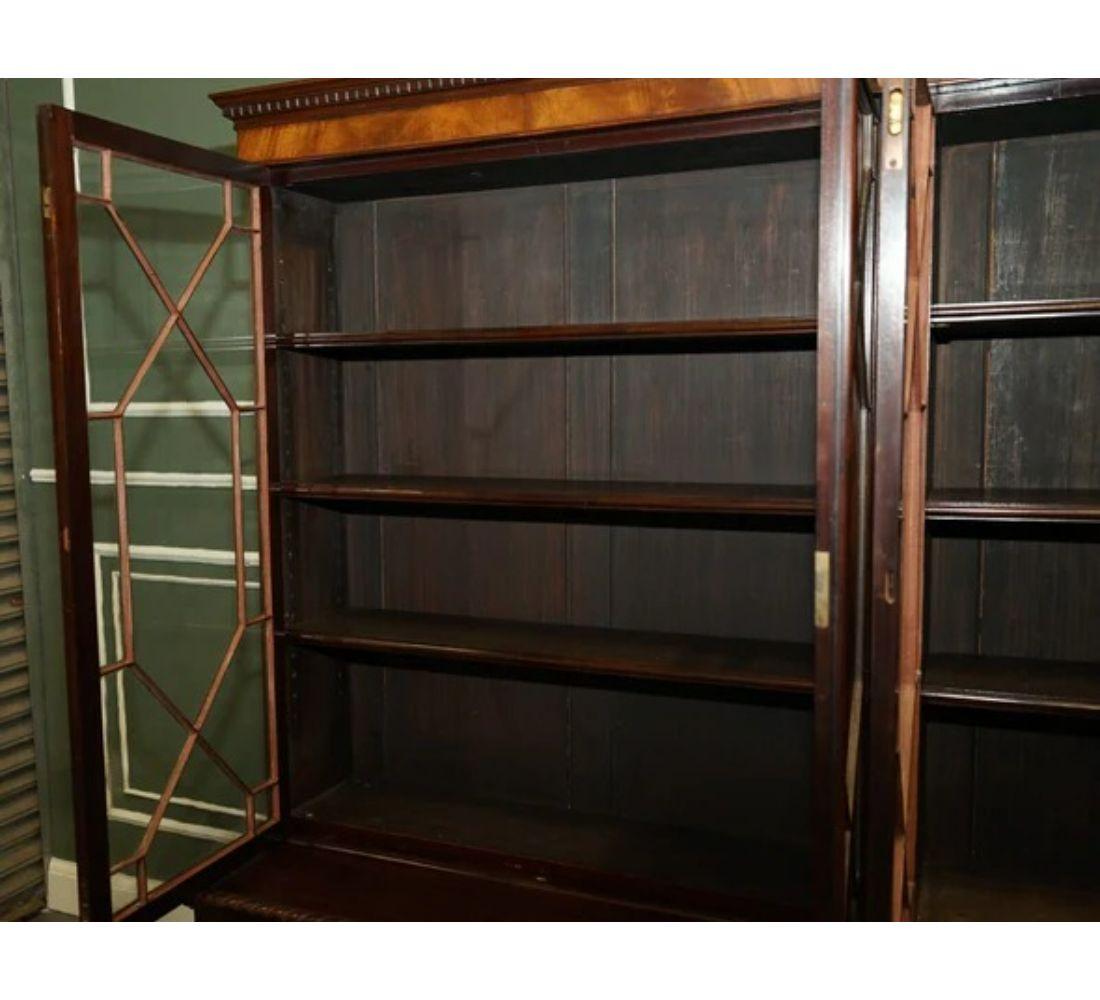 Large Antique Library Bookcase Display with Adjustable Shelves