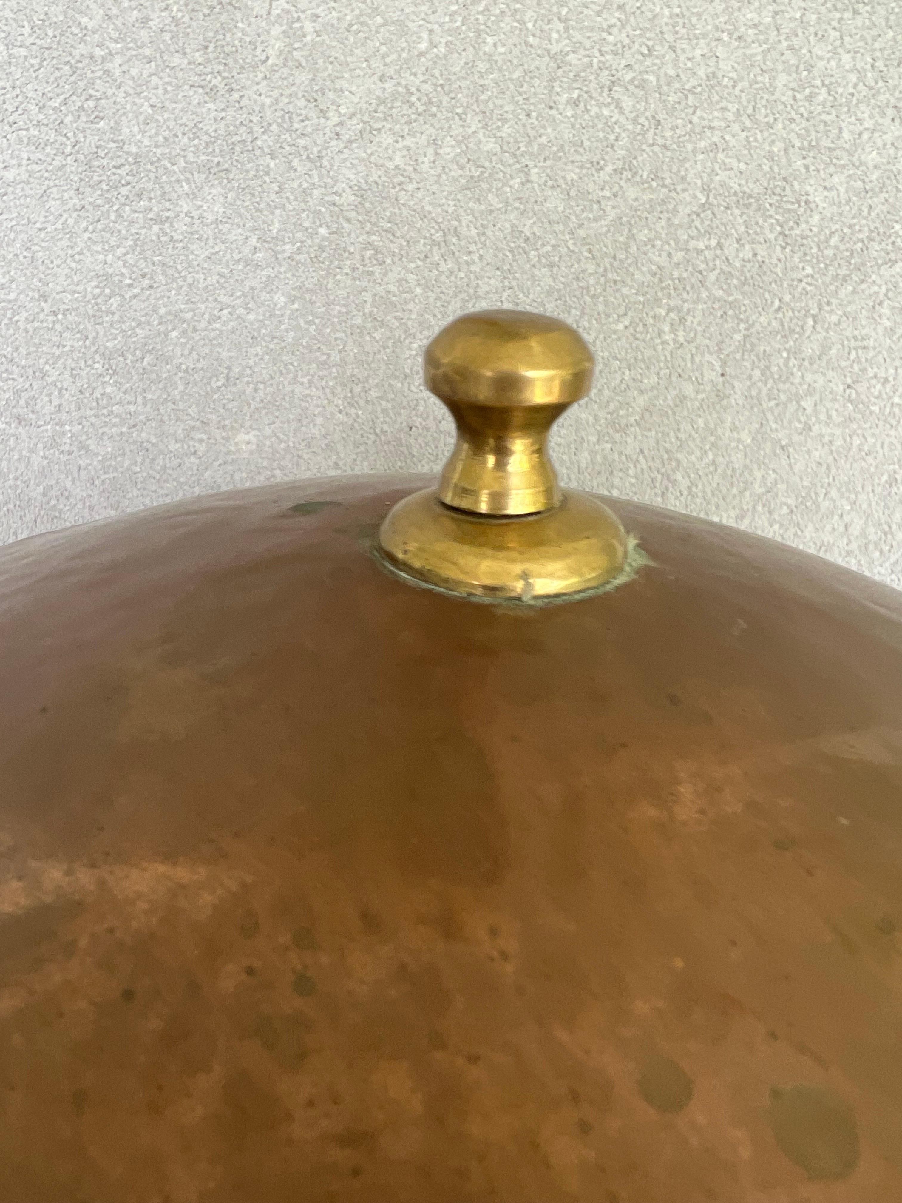 Large Antique Lidid Copper Pot/Cauldron Made in Turkey   For Sale 4