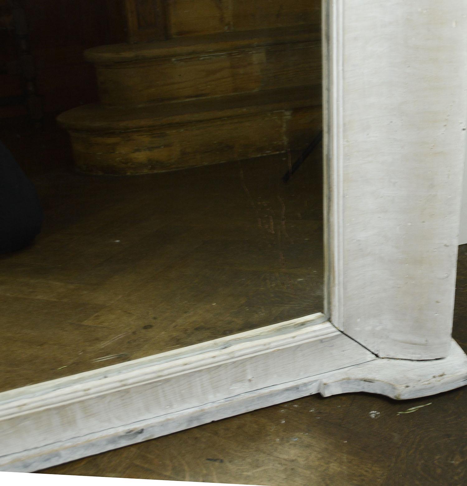 Late 19th Century Large Antique Limed Pine Overmantel Mirror, English, 19th Century