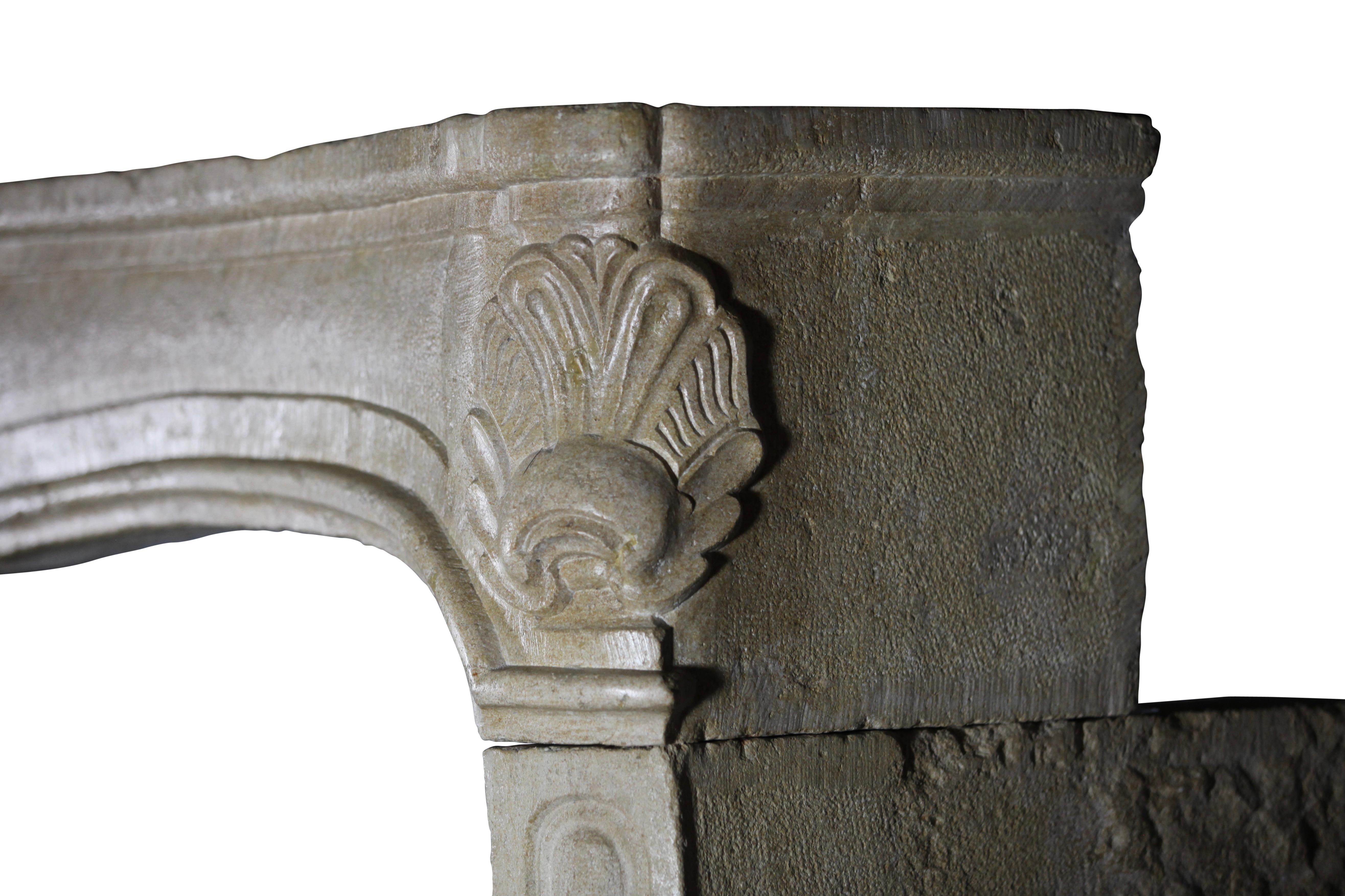 Large Antique Limestone Regency Cheminee From France For Sale 4